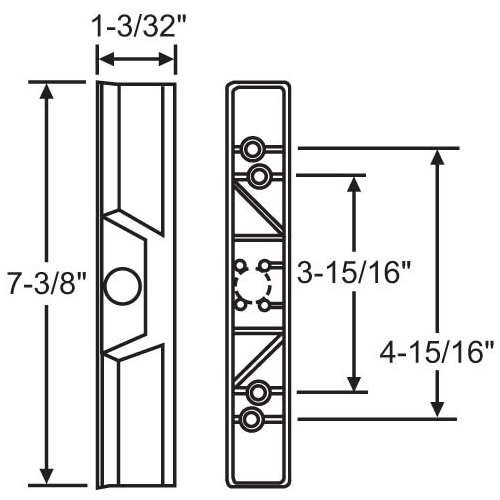 Patio Door Handle black Plastic outside