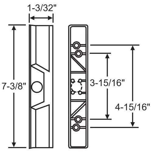 Patio Door Handle black Die Cast Outside