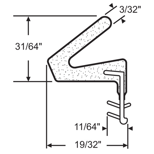 Use 63-691bR-82 82in Bronze Foam Door Seal .125 X .500