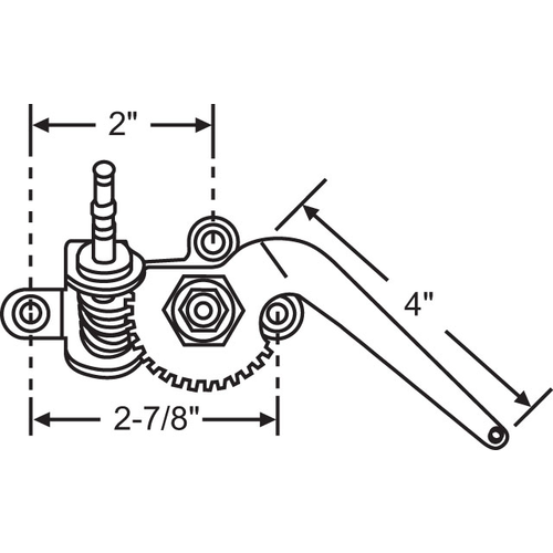 Casement Operator uses 900-9690 Crank Handle for Drag Link