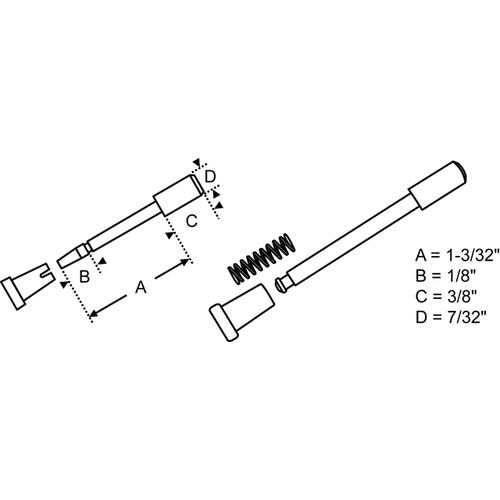 7/32in Plunger Assembly White - pack of 25