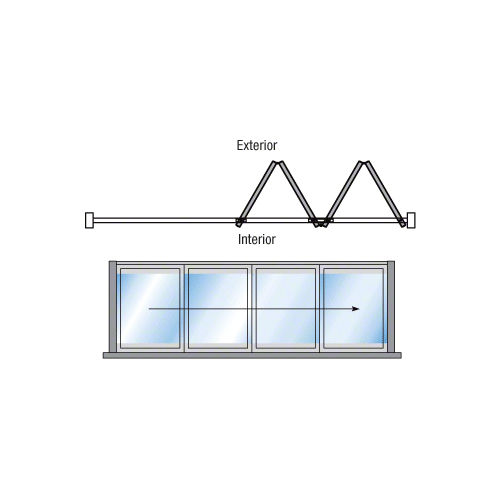 CRL M3A04R0DU Bronze Anodized Monterey S80CW Bi-Fold 4 Panel Right Hand Exterior Swing with Raised Sill