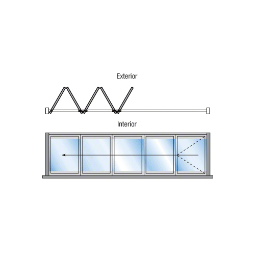 CRL M3A50R0DU Bronze Anodized Monterey S80CW Bi-Fold 5 Panel Left Hand Exterior Swing with Raised Sill