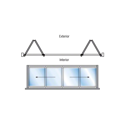 CRL M3B22R0DU Bronze Anodized Monterey S80CW 2+2 Bi-Fold Bi-Part Exterior Swing with Raised Sill