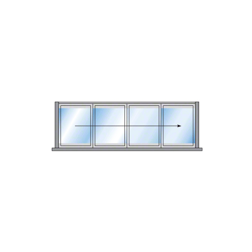 CRL M3A04R0SA Satin Anodized Monterey S80CW Bi-Fold 4 Panel Right Hand Exterior Swing with Raised Sill