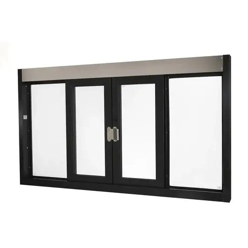 Self Closing Bi-Parting Transaction Window With Insulated Glass 72" W x 41" H Dark Bronze Anodized