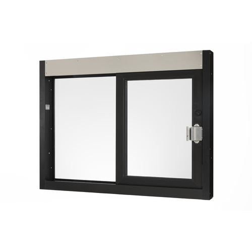 Quikserv IFSC-9069-BR Self-Closing Side Sliding Transaction Window With Insulated Glass 48" W x 36" H Right Hand Slide Dark Bronze Anodized