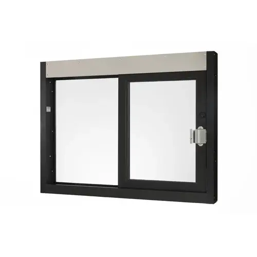 Self-Closing Side Sliding Transaction Window With Insulated Glass 48" W x 36" H Right Hand Slide Dark Bronze Anodized