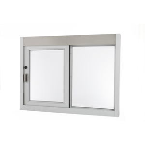 Quikserv Sc 9046 Cl Self Closing Side Sliding Transaction Window Without Low Profile 36 W X 36 H Left Hand Slide Clear Anodized Aluminum