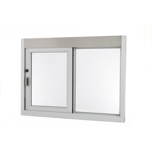 Self-Closing Side Sliding Transaction Window With Insulated Glass 48" W x 36" H Left Hand Slide Clear Anodized