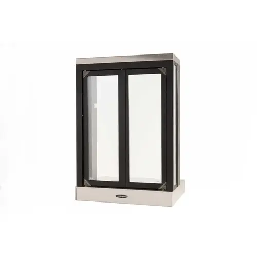 Panoramic, Three-Sided View Bi-Fold Transaction Window 27-3/4" W x 40" H Dark Bronze Anodized