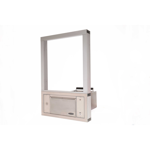 Fixed Glass Panel And Transaction Drawer Combination Unit Electric 32-1/4" W x 49-1/4" H Clear Anodized
