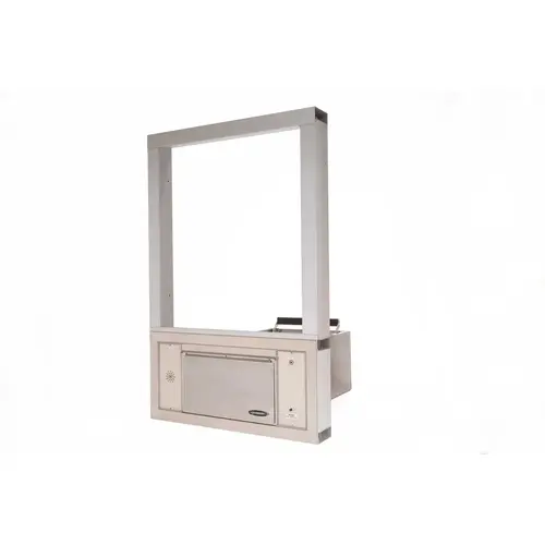 Fixed Glass Panel And Transaction Drawer Combination Unit Electric 32-1/4" W x 49-1/4" H Clear Anodized