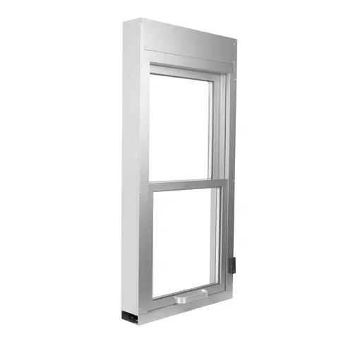 SUI Series Vertical Lift Transaction Window Automatic 24" W x 48" H Clear Anodized