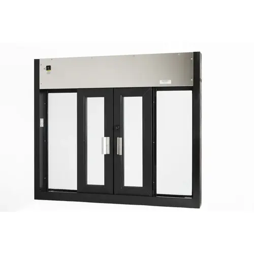 Quikserv BP-9654-BX Bi Parting Transaction Window Dual Opening 48" W x 41" H Size Dark Bronze Anodized Finish