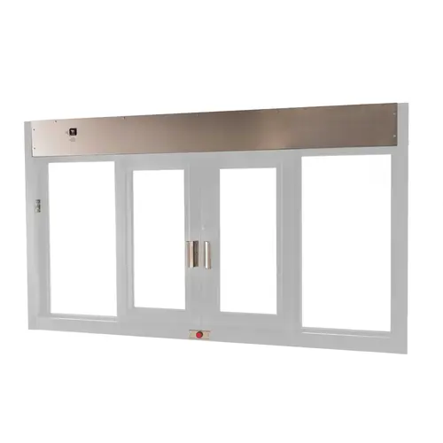 Automatic Bi Parting Drive Thru Slider Window 72" W x 41" H Size With Push Button Type Clear Anodized Finish