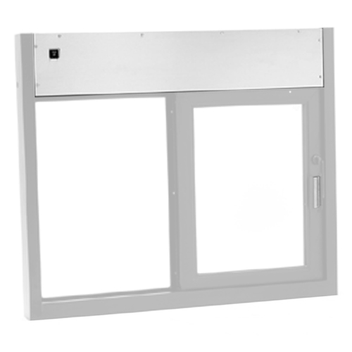 Quikserv SS-9646-CR Fully Automatic Sliding Transaction Windows 45-1/2" W x 38" H Right Hand Slide Clear Anodized