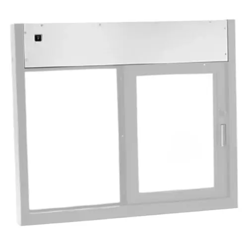 Fully Automatic Sliding Transaction Windows 45 1/2" W x 38" H Size Right Hand Slide Clear Anodized Finish