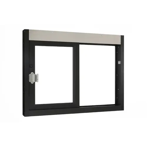 Self-Closing Side Sliding Transaction Window With Insulated Glass 36" W x 36" H Left Hand Slide Dark Bronze Anodized