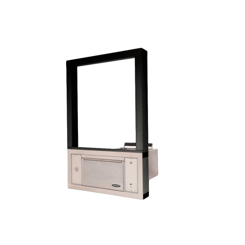Fixed Glass Panel And Transaction Drawer Combination Unit Manual 32-1/4" W x 49-1/4" H Dark Bronze Anodized
