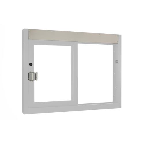 Quikserv SC-9062-CL Self-Closing Side Sliding Transaction Window With Standard Frame 48" W x 36" H Left Hand Slide Clear Anodized