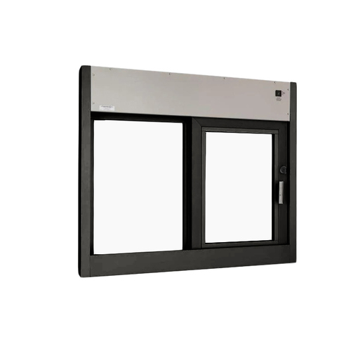 Quikserv SC-9417-CR Hurricane Resistant And Miami Dade County Approved Slider Window Self-Closing 36" W x 36" H Right Hand Slide Clear Anodized