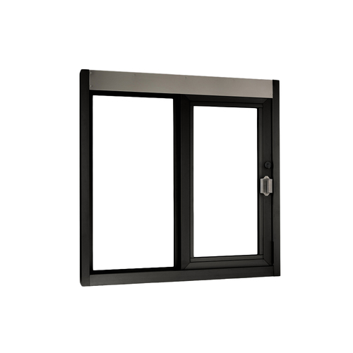 Quikserv IFSC-9181-BR Self-Closing Side Sliding Transaction Window With Insulated Glass 48" W x 48" H Right Hand Slide Dark Bronze Anodized