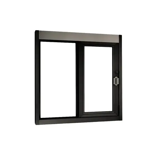 Quikserv IFSC-9181-BR Self-Closing Side Sliding Transaction Window With Insulated Glass 48" W x 48" H Right Hand Slide Dark Bronze Anodized