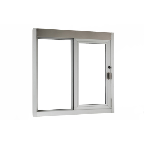 Quikserv IFSC-9183-CR Self-Closing Side Sliding Transaction Window With Insulated Glass 48" W x 48" H Right Hand Slide Clear Anodized