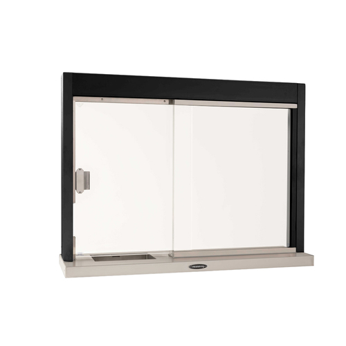 Slider/Ticket Window Combo With Deal Tray Left 48" W x 48" H Dark Bronze Anodized