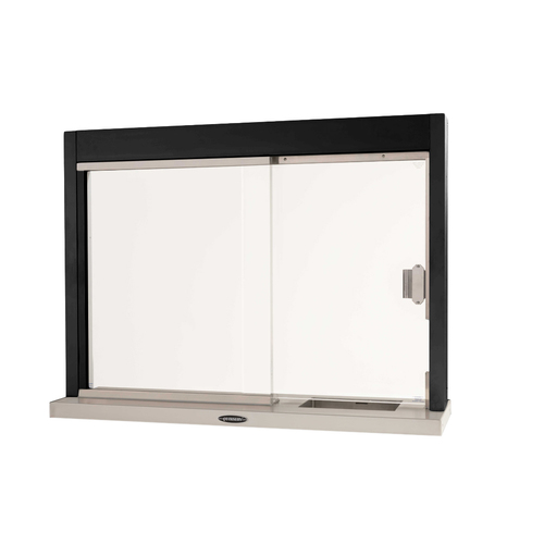 Slider/Ticket Window Combo With Deal Tray Right 48" W x 36" H Dark Bronze Anodized