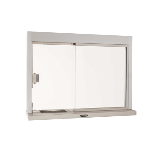 Quikserv TWB-9691-CL-L3 Slider/Ticket Window Combo With Deal Tray Left 36" W x 36" H Clear Anodized