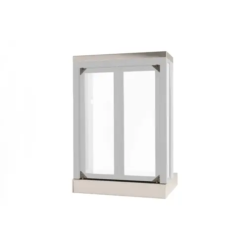Quikserv PW-9529-CX Panoramic Three Sided View Bi Fold Transaction Window 20" W x 32" H Service Opening Clear Anodized Finish