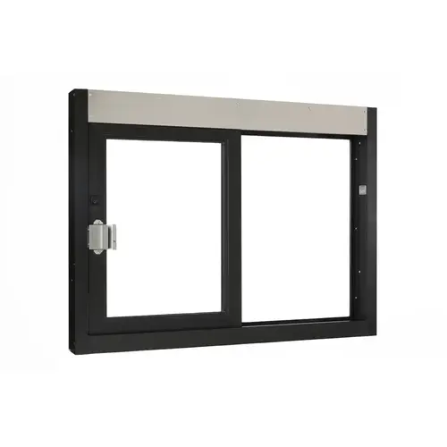 Quikserv SC-9060-BL Self-Closing Side Sliding Transaction Window With Standard Frame 48" W x 36" H Left Hand Slide Dark Bronze Anodized