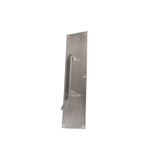 3-1/2" x 15" Pull Plate with 6" Center to Center Ultimate Restroom Pull Satin Stainless Steel Finish