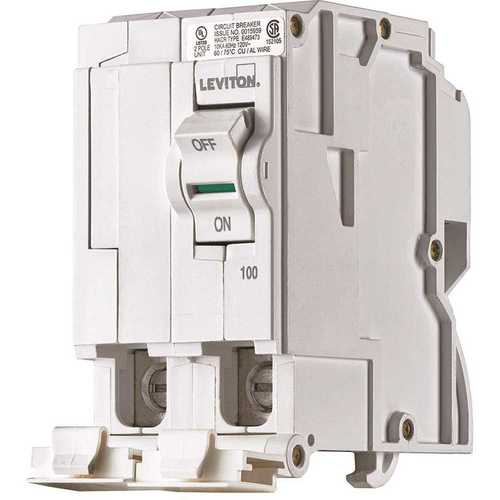 Leviton R00-LB200-00R 100 Amp 2-Pole Plug-On Standard Branch Circuit Breaker 120/240 VAC