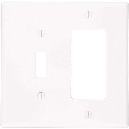 White 2-Gang 1-Toggle/1-Decorator/Rocker Wall Plate