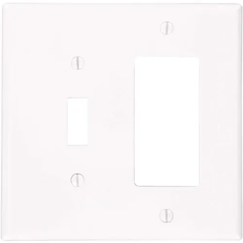 White 2-Gang 1-Toggle/1-Decorator/Rocker Wall Plate