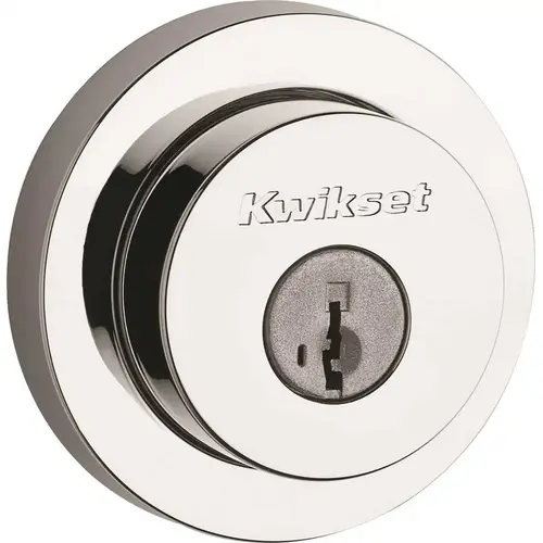 Milan Round Single Cylinder Deadbolt SmartKey with RCAL Latch and RCS Strike Bright Chrome Finish