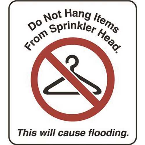 HY-KO PRODUCTS HSP-150 Don't Hang Items On Sprinkler Placard - pack of 25