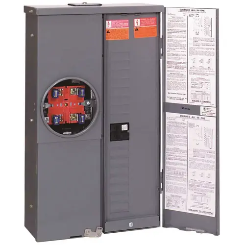 Square D SC1624M125S Homeline 125 Amp 16-Space 24-Circuit Outdoor Ring-Type Overhead/Underground Surface Mount Main Breaker CSED