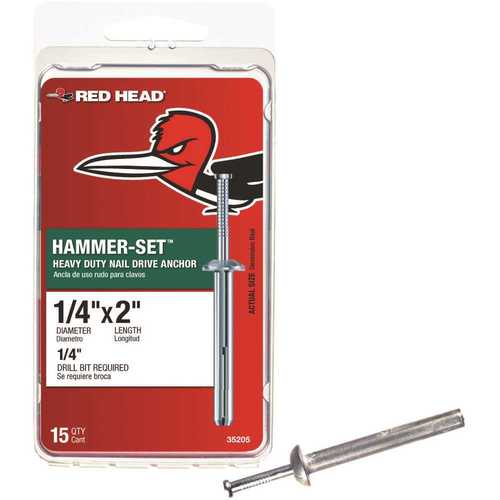 Red Head 35205 1/4 in. x 2 in. HammerSet Nail Drive Concrete Anchors