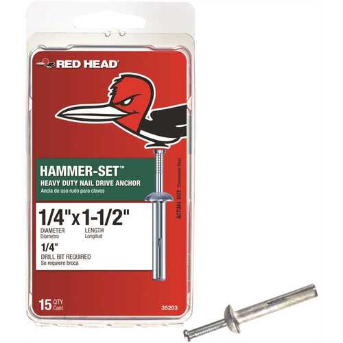 Red Head 35203 1/4 in. x 11/2 in. HammerSet Nail Drive Concrete