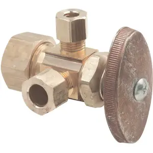 BrassCraft CR1900RX R1 1/2 in. Nominal Compression Inlet x 3/8 in. O.D. Compression x 1/4 in. O.D. Compression Dual Outlet Multi-Turn Valve