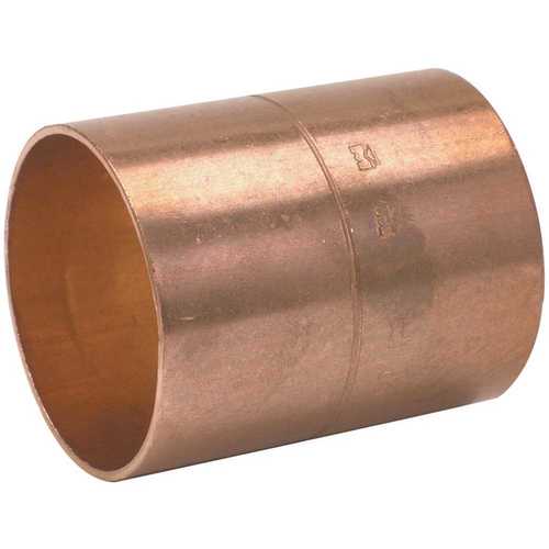 COPPER REDUCING COUPLING WITH STOP, 3/4 IN. X 1/2 IN