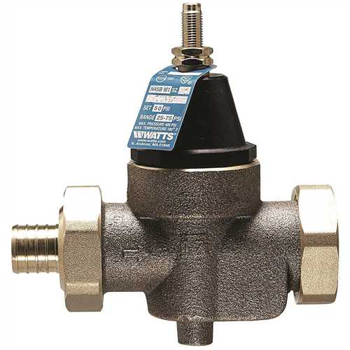 PRESSURE REDUCING VALVE WITH BYPASS FEATURE, PEX, 3/4 IN., 50 PSI, LEAD FREE