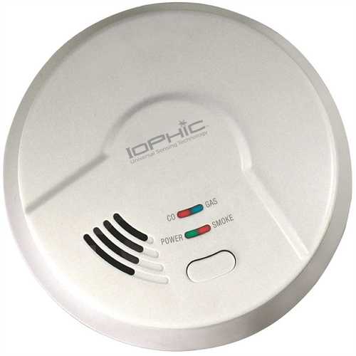 AC Hardwired Iophic Smoke/Fire Carbon Monoxide and Natural Gas Alarm with Battery Backup
