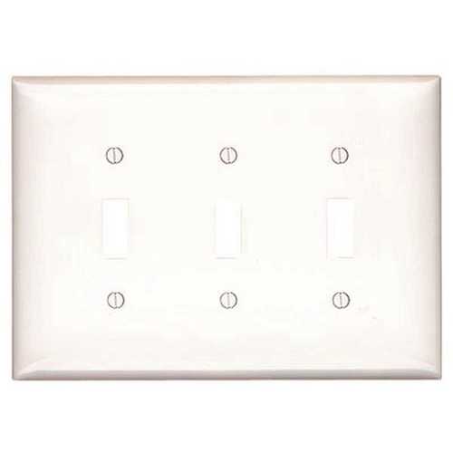 White 3-Gang Toggle Wall Plate