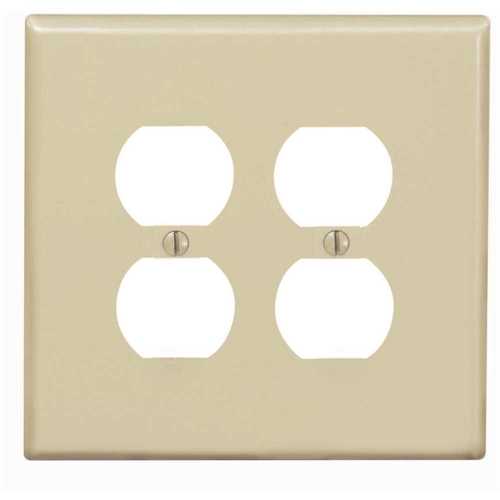 2-Gang Midway Duplex Outlet Nylon Wall Plate, Ivory