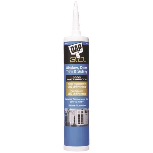 DAP 18360-XCP12 3.0 9 oz. White Advanced Window, Door, Trim and Siding Sealant - pack of 12